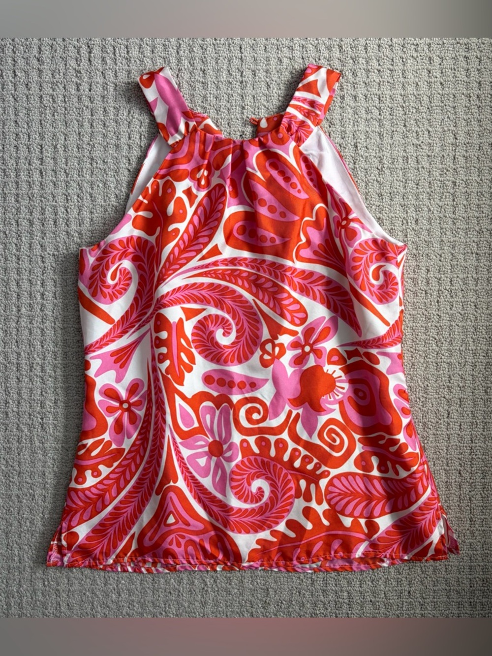 Skirtin Around Pink and Orange Silk Blouse